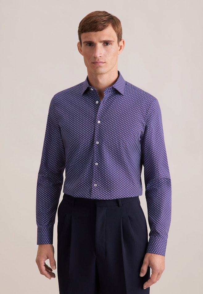Slim Business shirt Print in Lila | Seidensticker online shop