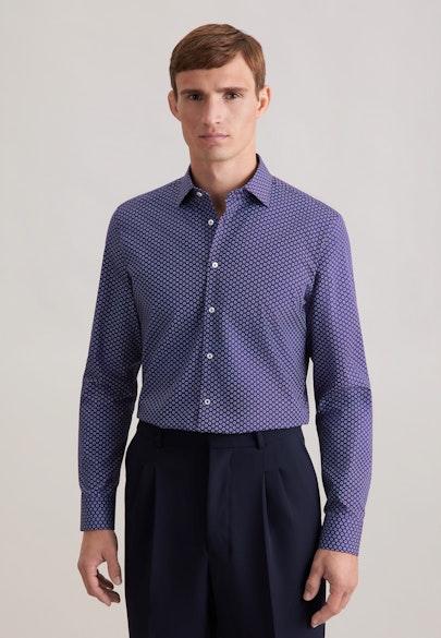 Slim Business shirt Print in Lila |  Seidensticker Onlineshop