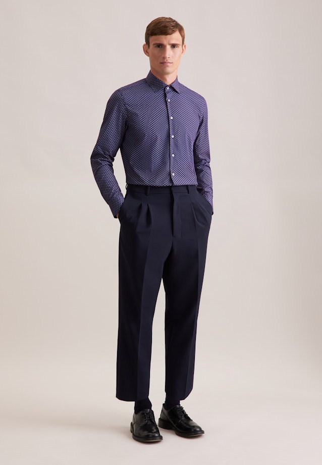 Slim Business Hemd Druck in Lila |  Seidensticker Onlineshop