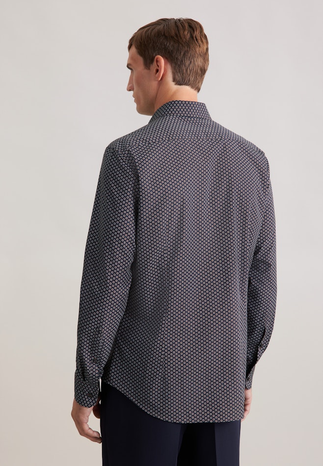 Slim Business Hemd Druck in Braun | Seidensticker Onlineshop