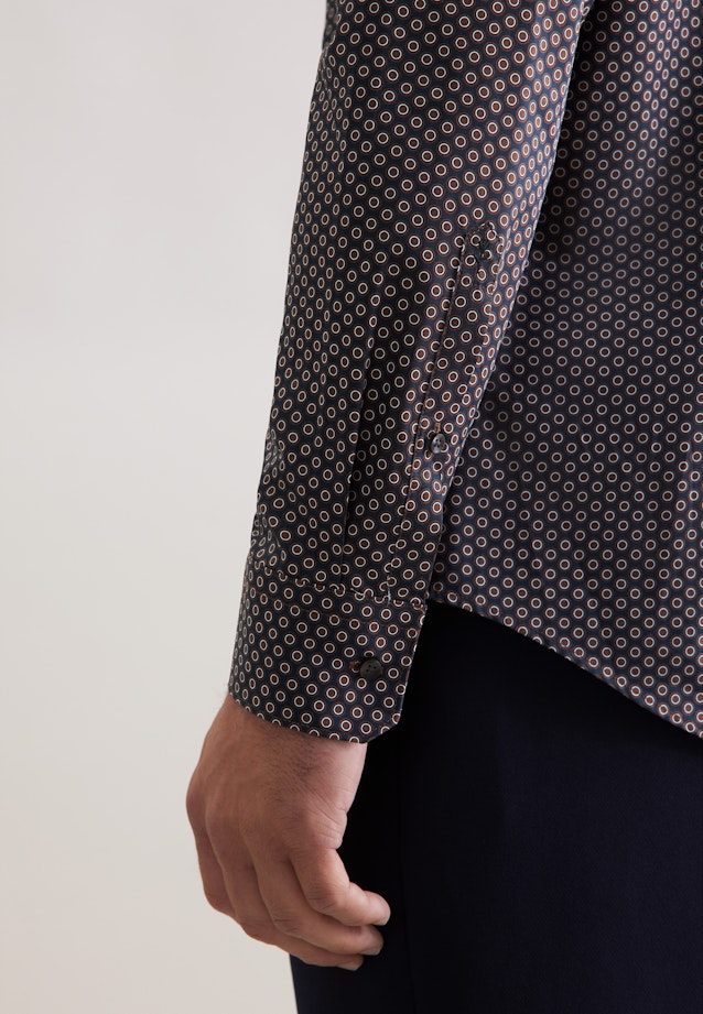 Slim Business Hemd Druck in Braun |  Seidensticker Onlineshop