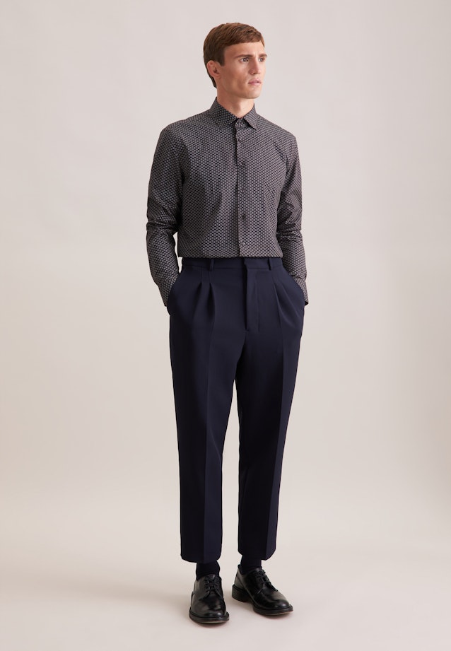 Slim Business Hemd Druck in Braun |  Seidensticker Onlineshop