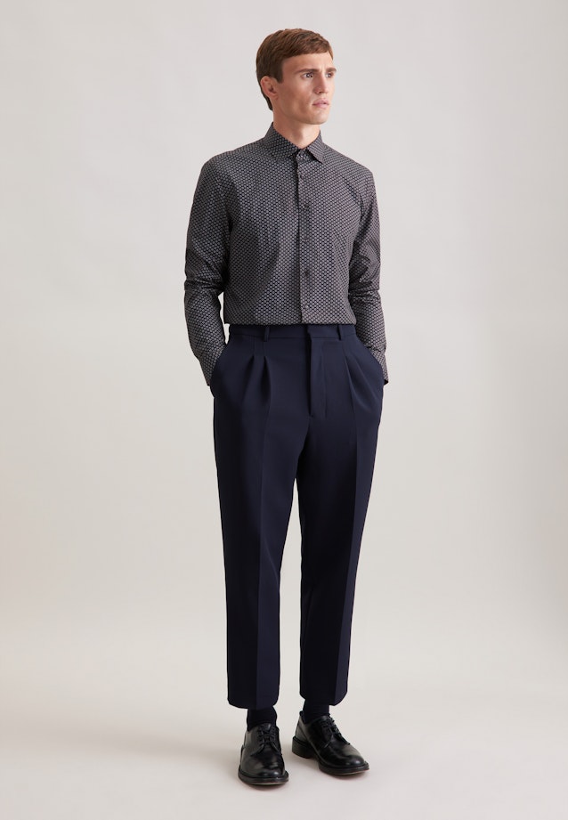 Slim Business Hemd Druck in Braun |  Seidensticker Onlineshop