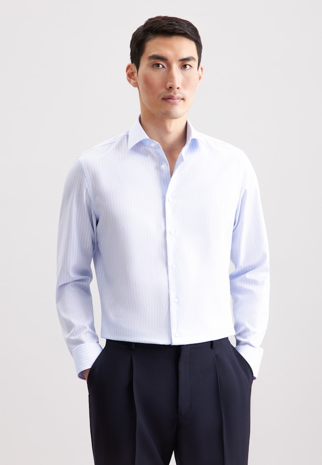 Slim Chemise d'affaires Rayures dans Bleu Clair | Boutique en ligne Seidensticker