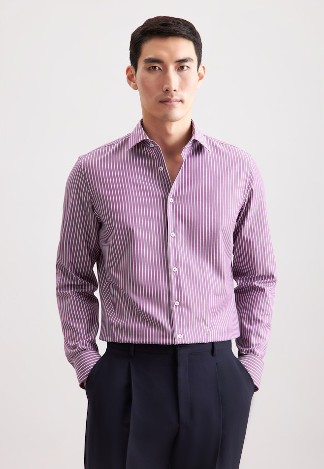 Slim Business Hemd Gestreift in Lila | Seidensticker Onlineshop