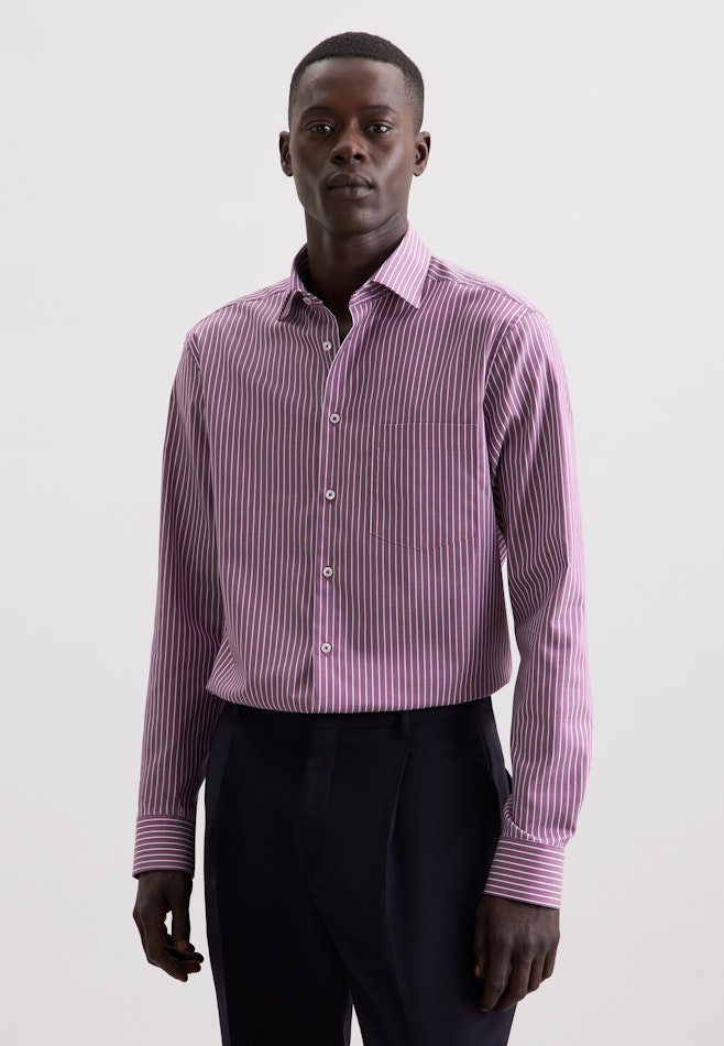 Regular Business shirt Stripes in Lila | Seidensticker online shop