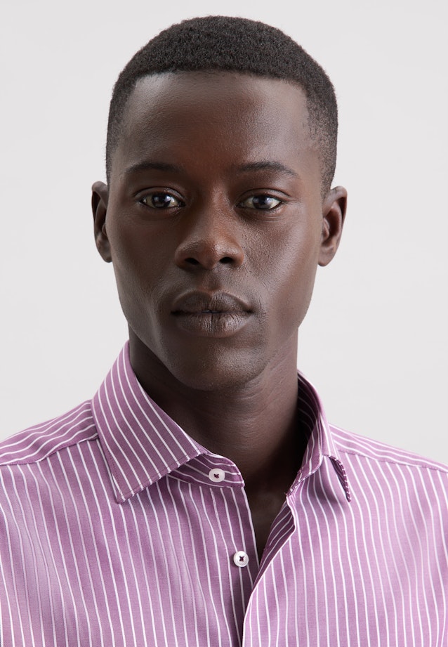 Regular Business Hemd Gestreift in Lila |  Seidensticker Onlineshop