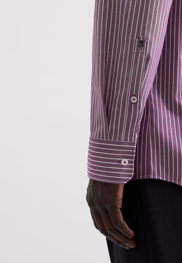 Regular Business Hemd Gestreift in Lila |  Seidensticker Onlineshop