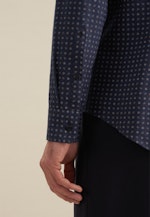 Shaped Flanellhemd Druck in Dunkelblau |  Seidensticker Onlineshop