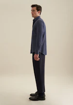 Shaped Flannel shirt Print in Dark Blue |  Seidensticker Onlineshop