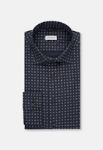 Shaped Flanellhemd Druck in Dunkelblau |  Seidensticker Onlineshop