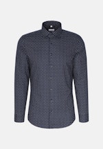Shaped Flanellhemd Druck in Dunkelblau |  Seidensticker Onlineshop