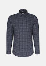 Shaped Flannel shirt Print in Dark Blue |  Seidensticker Onlineshop