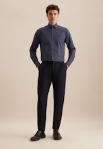 Regular Flanellhemd Druck in Dunkelblau |  Seidensticker Onlineshop