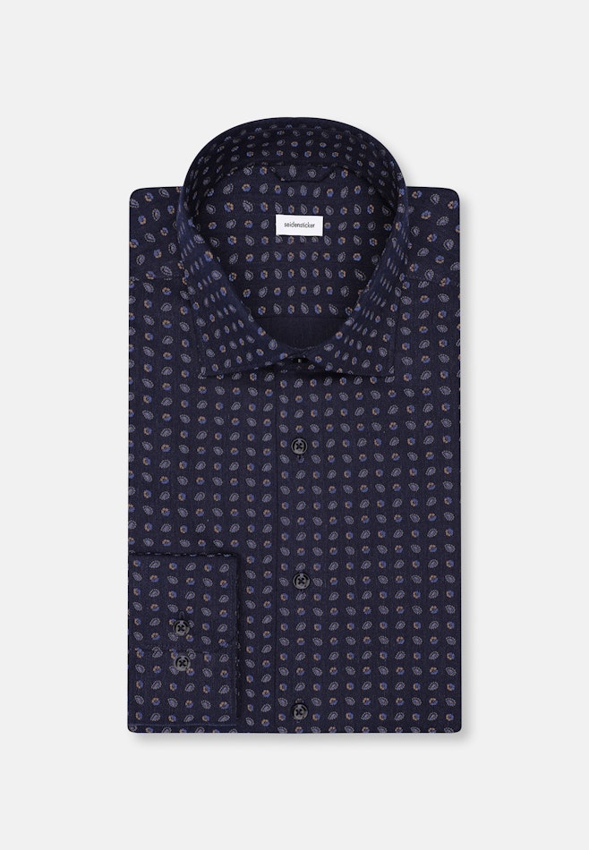 Regular Flannel shirt Print in Dark Blue | Seidensticker online shop