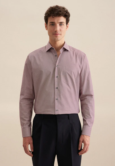 Regular Business Shirt Print in Orange |  Seidensticker Onlineshop