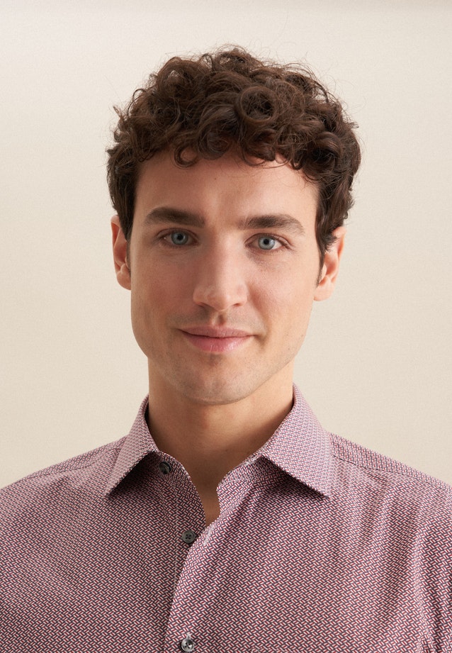 Regular Business Hemd Druck in Orange |  Seidensticker Onlineshop