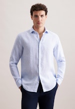Regular Business shirt Print in Light Blue |  Seidensticker Onlineshop