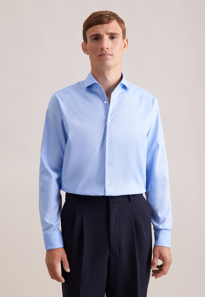 Regular Business shirt Uni in Mittelblau | Seidensticker online shop