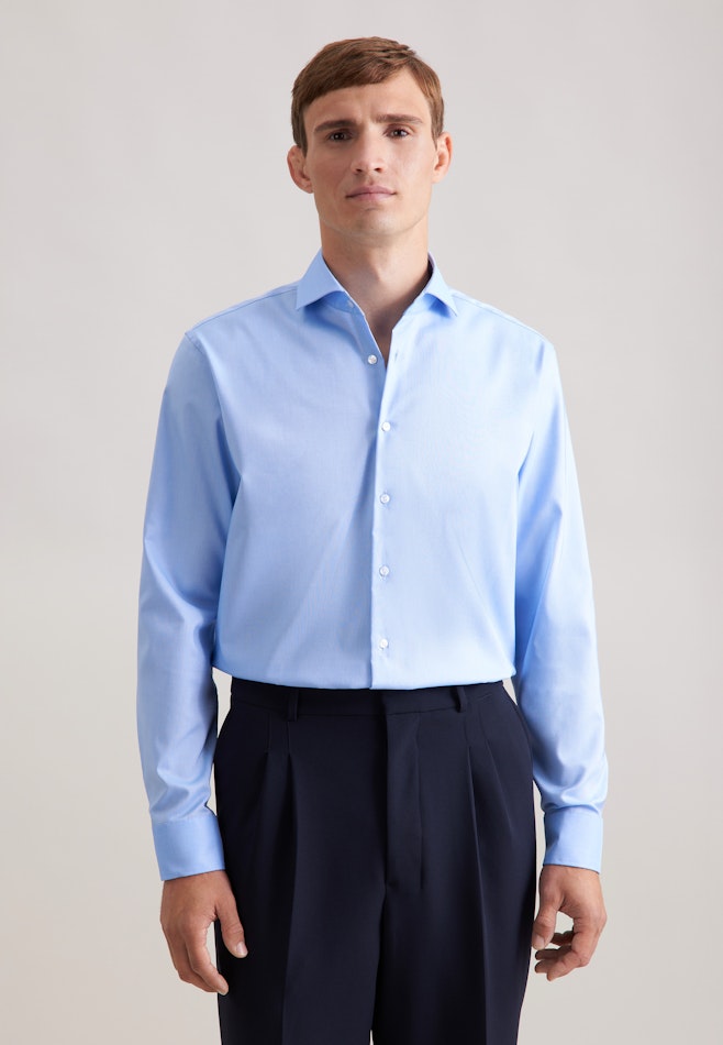 Regular Business Hemd Uni in Mittelblau | Seidensticker Onlineshop