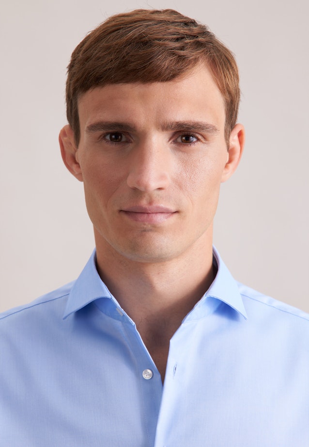 Regular Chemise d'affaires Uni in Bleu Moyen |  Seidensticker Onlineshop