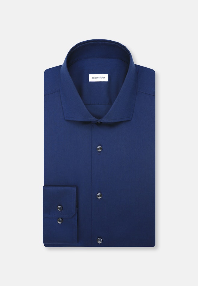 Regular Chemise d'affaires Uni dans Bleu Foncé | Boutique en ligne Seidensticker