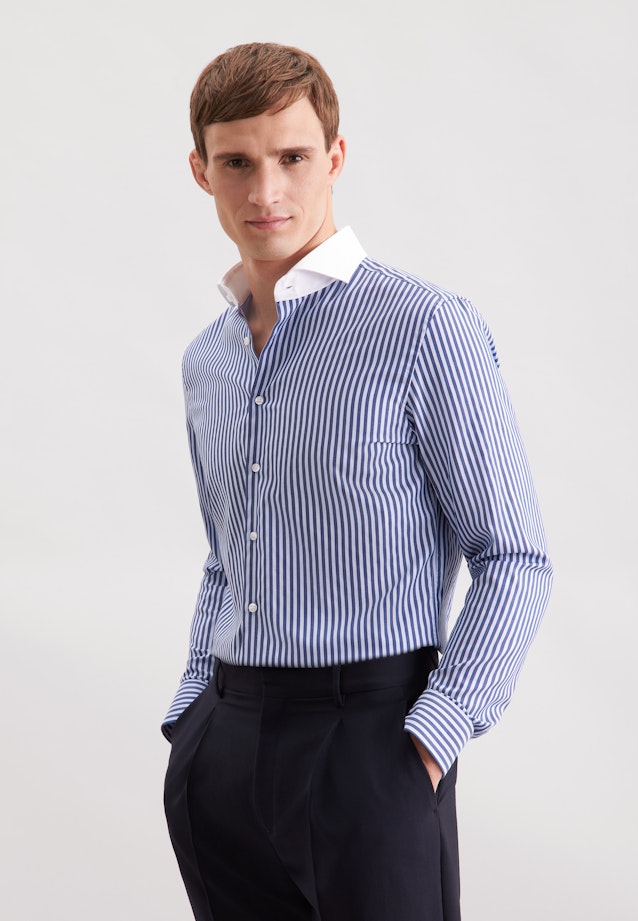 Slim Business shirt Stripes in Dunkelblau |  Seidensticker Onlineshop