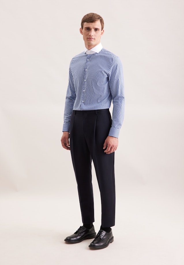 Slim Business Hemd Gestreift in Dunkelblau |  Seidensticker Onlineshop