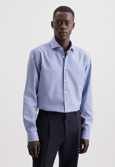 Regular Business shirt Structure in Dunkelblau |  Seidensticker Onlineshop