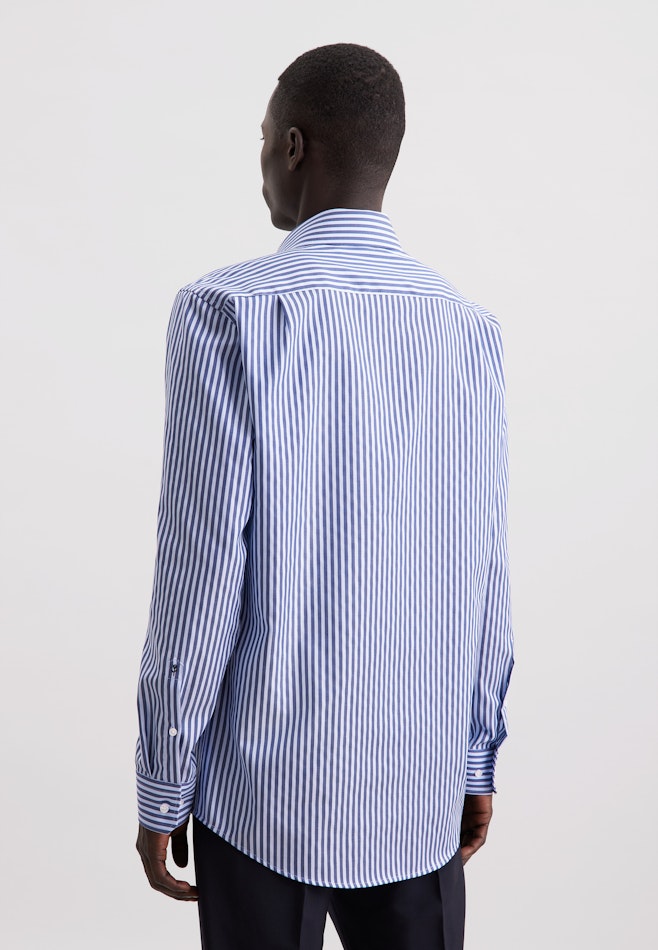 Regular Chemise d'affaires Structure dans Bleu Foncé | Boutique en ligne Seidensticker