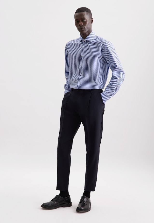 Regular Business Hemd Struktur in Dunkelblau |  Seidensticker Onlineshop
