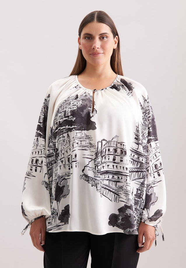 Raglanbluse mit Schleifendetail in Blanc |  Seidensticker Onlineshop