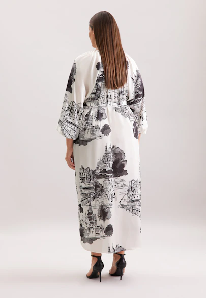 Raglan dress with bow detail in Weiß |  Seidensticker Onlineshop