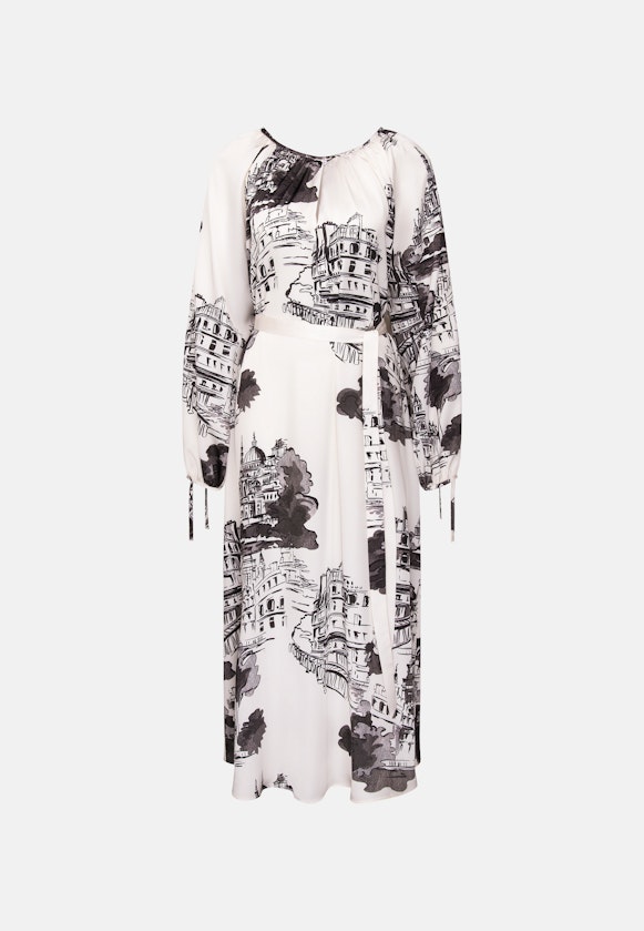 Raglankleid mit Schleifendetail in Weiß |  Seidensticker Onlineshop