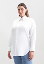 Oversized Hemdbluse aus Baumwolltwill in Weiß |  Seidensticker Onlineshop