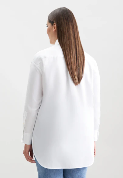 Oversized Hemdbluse aus Baumwolltwill in Weiß |  Seidensticker Onlineshop