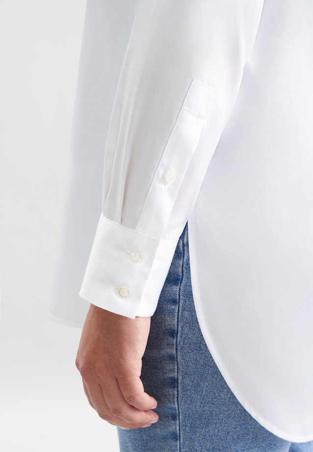 Oversized Hemdbluse aus Baumwolltwill in Weiß |  Seidensticker Onlineshop