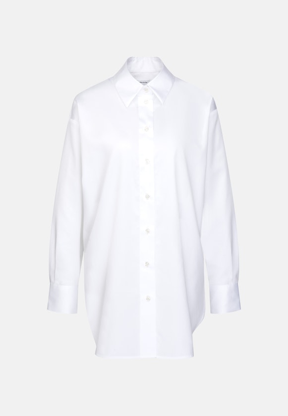 Oversized Hemdbluse aus Baumwolltwill in Weiß |  Seidensticker Onlineshop