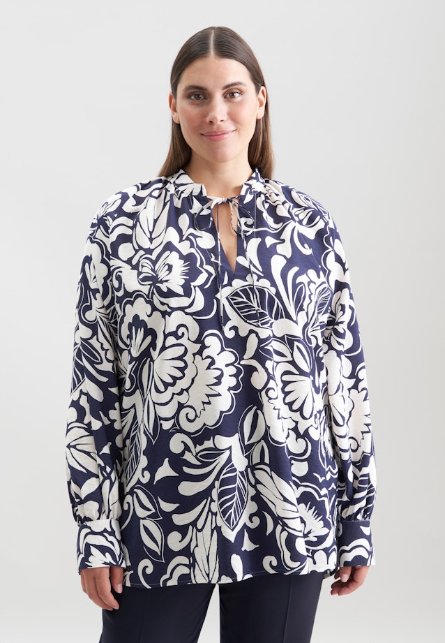 Tunikabluse mit Bindeband in Dunkelblau |  Seidensticker Onlineshop