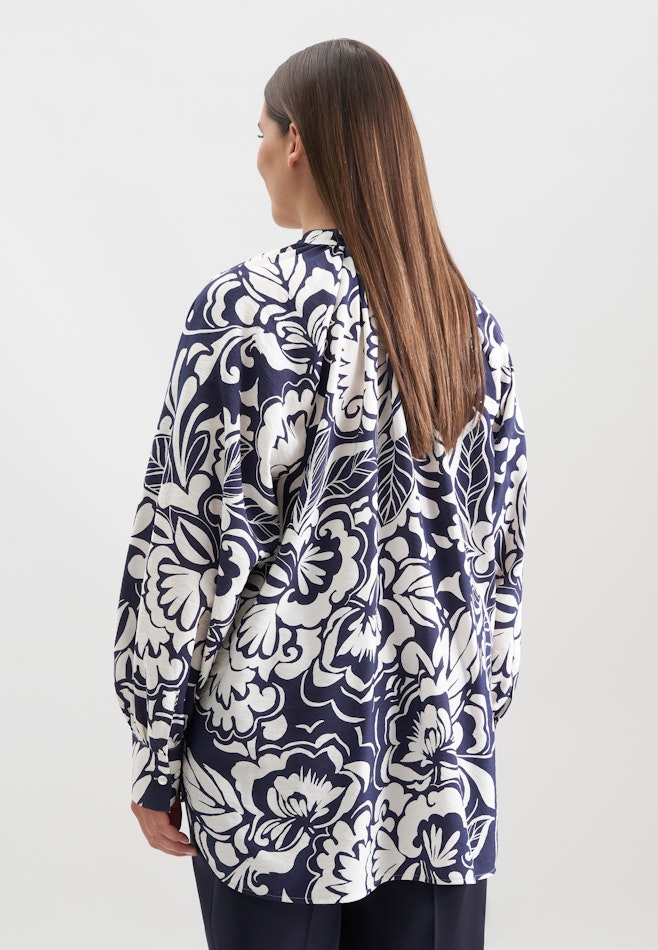 Tunikabluse mit Bindeband in Dunkelblau | Seidensticker Onlineshop