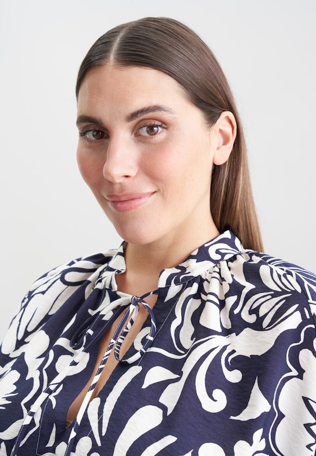 Tunikabluse mit Bindeband in Dunkelblau |  Seidensticker Onlineshop