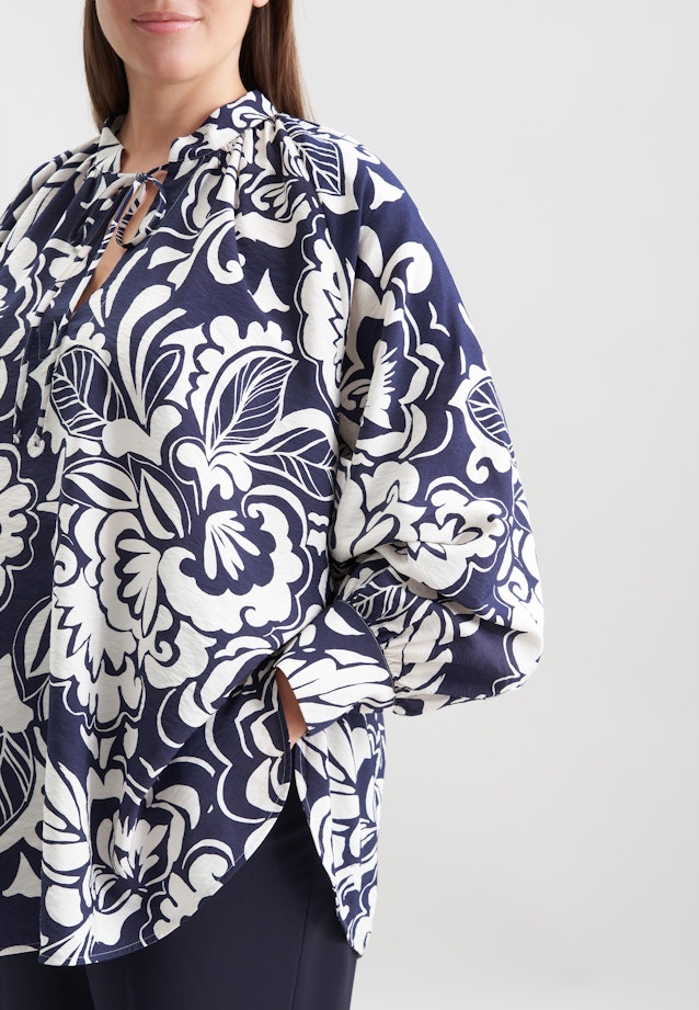 Tunikabluse mit Bindeband in Dunkelblau |  Seidensticker Onlineshop