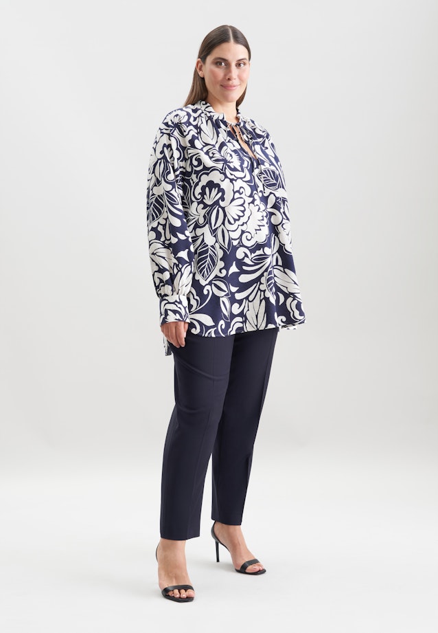 Tunikabluse mit Bindeband in Dunkelblau |  Seidensticker Onlineshop