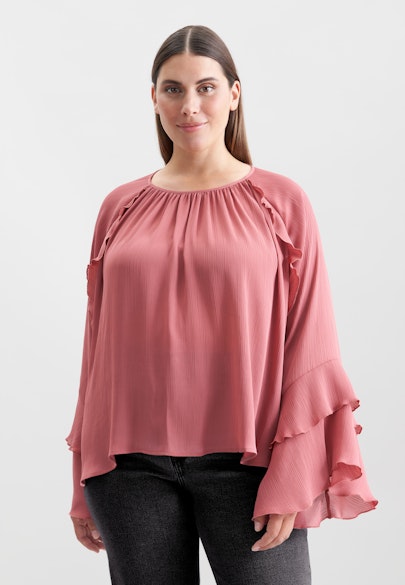 Raglanbluse mit Volantärmeln in Rose Fuchsia |  Seidensticker Onlineshop