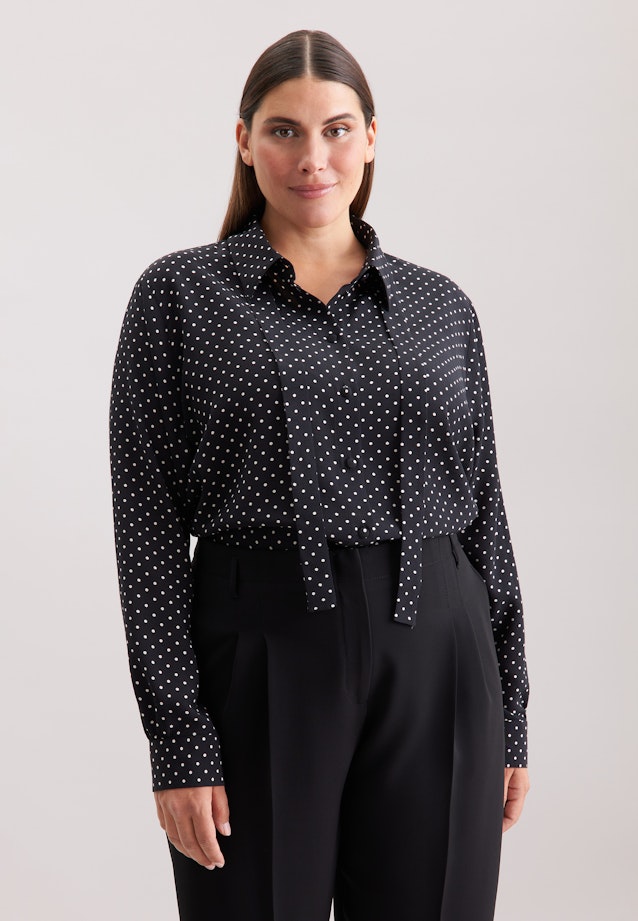 Hemdbluse mit abnehmbarer Schluppe in Schwarz |  Seidensticker Onlineshop