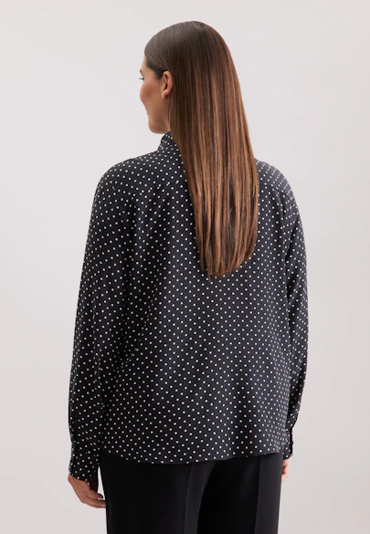 Hemdbluse mit abnehmbarer Schluppe in Schwarz |  Seidensticker Onlineshop