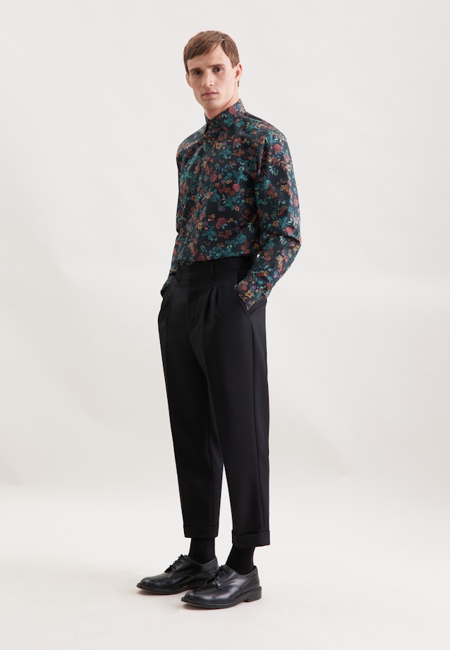 Regular Business shirt Floral in Grey |  Seidensticker Onlineshop