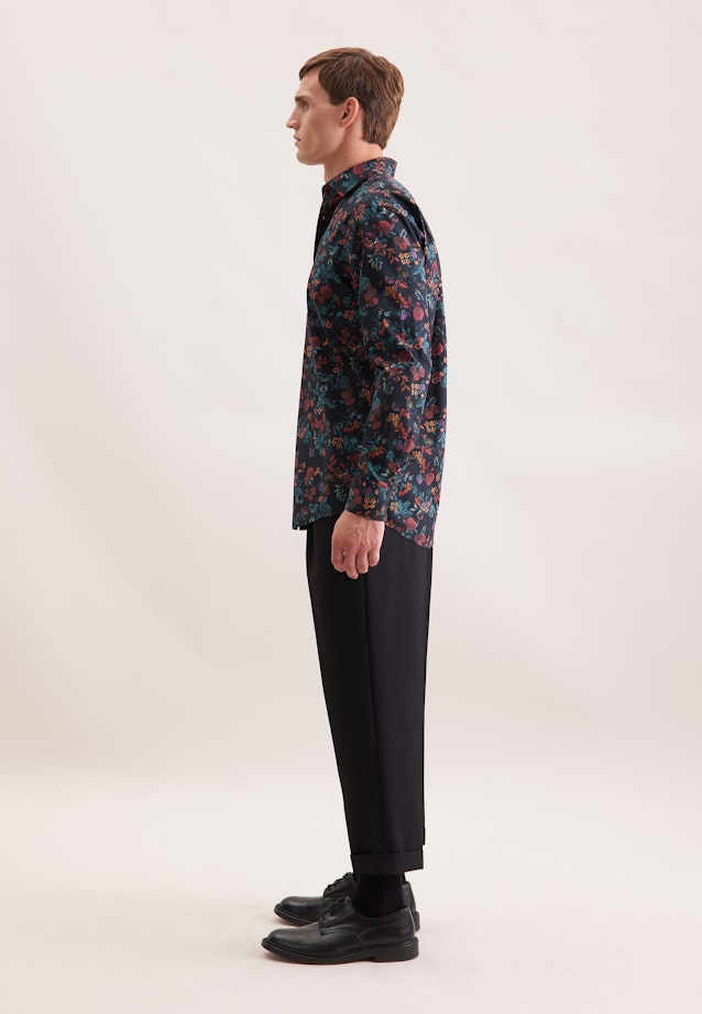 Regular Business shirt Floral in Grey |  Seidensticker Onlineshop