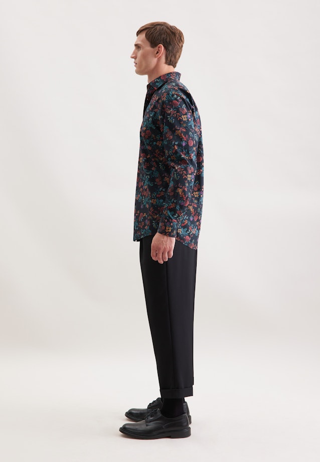 Regular Business shirt Floral in Grey |  Seidensticker Onlineshop