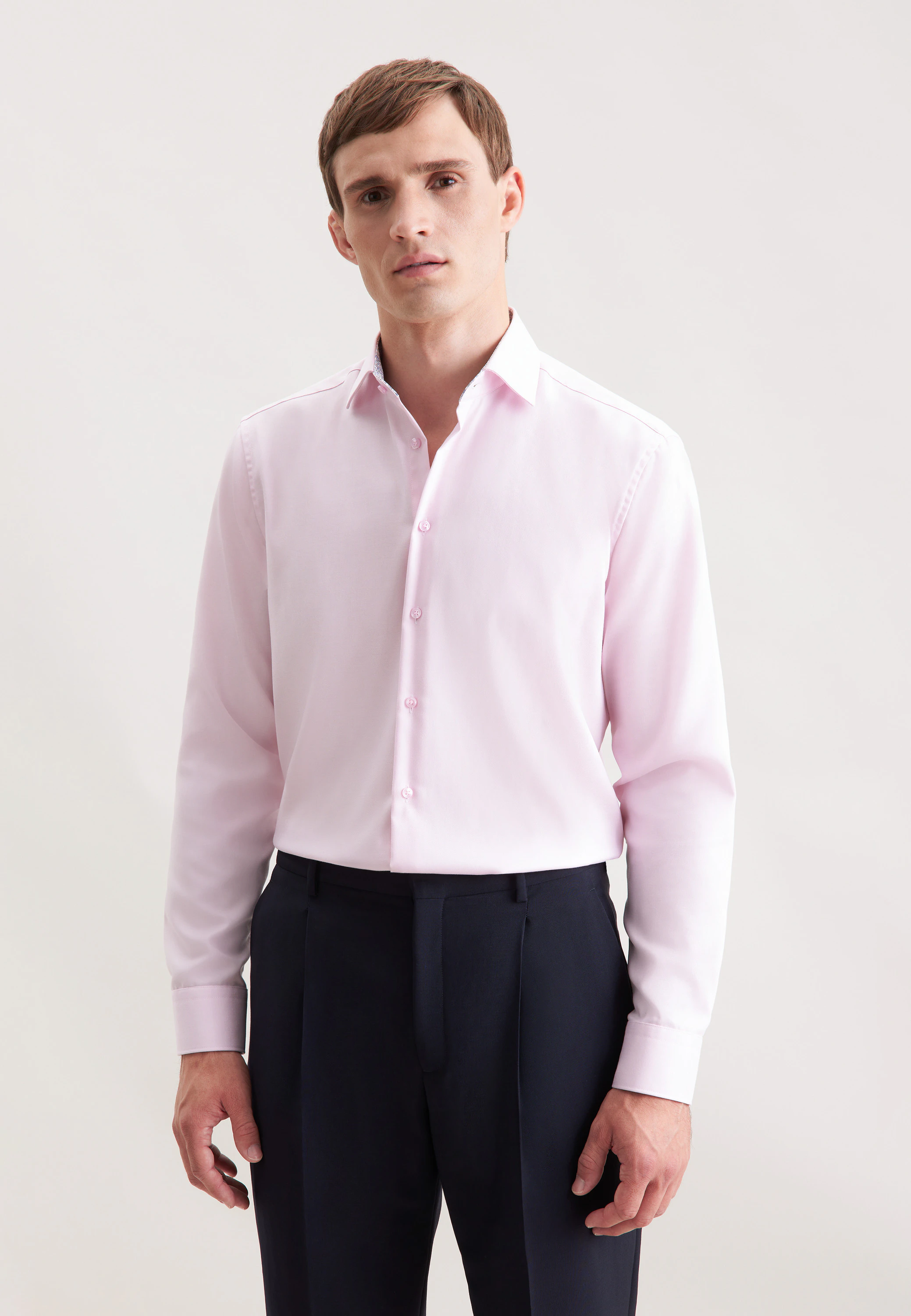 Regular Business Hemd Uni Rosa/Pink 41